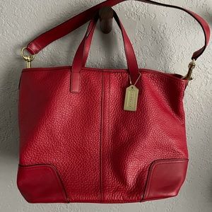 Coach Hadley luxe grain tote F31334 in Red